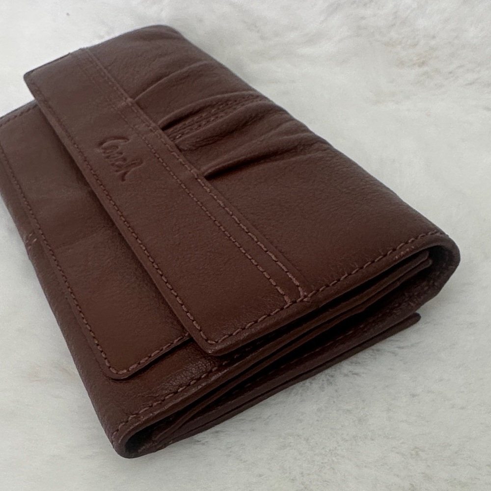 Coach Soho Brown Leather Tri Fold Vintage Wallet - Picture 10 of 13